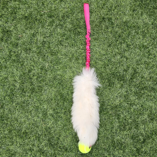 Raspberry-ram-sheepskin-tennis-ball-tug-dog-toy-puppy-flyball