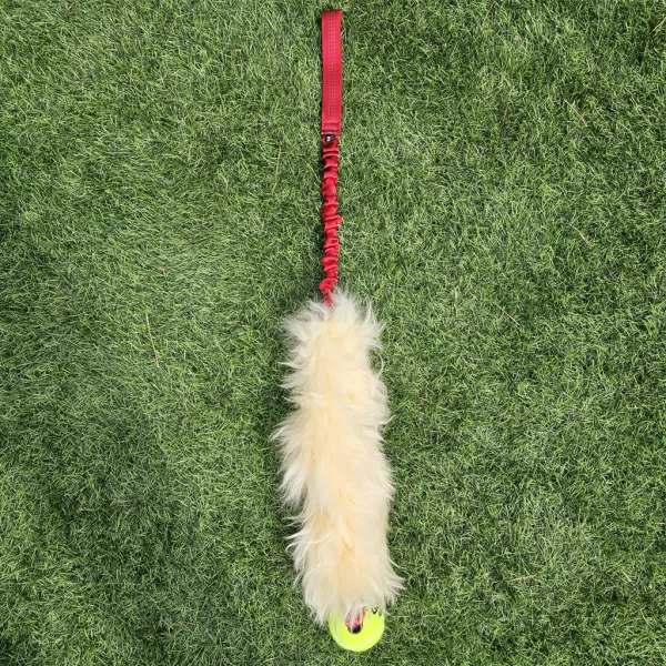 Red-ram-sheepskin-tennis-ball-tug-dog-toy-puppy-flyball