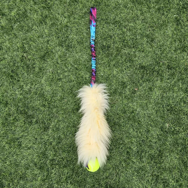 Wicked-Purple-ram-sheepskin-tennis-ball-tug-dog-toy-puppy-flyball