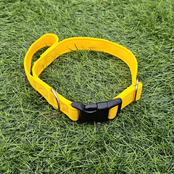 Cushion Webbing Collar With Handle CIK9 Dog Tactical Gear Yellow