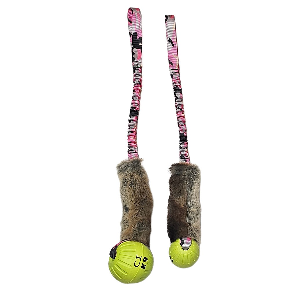 Durafoam Ball Faux Fur On Bungee Specialists Dog Toys CIK9