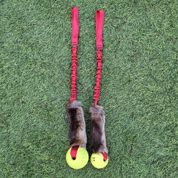 Red-DuraFoam-tuggy with ball-EVA-Faux-Fur-Tug e nuff