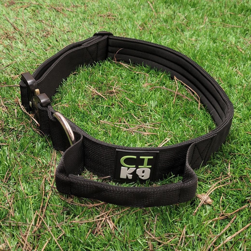 Black Tactical/Service Dog Collar with Handle