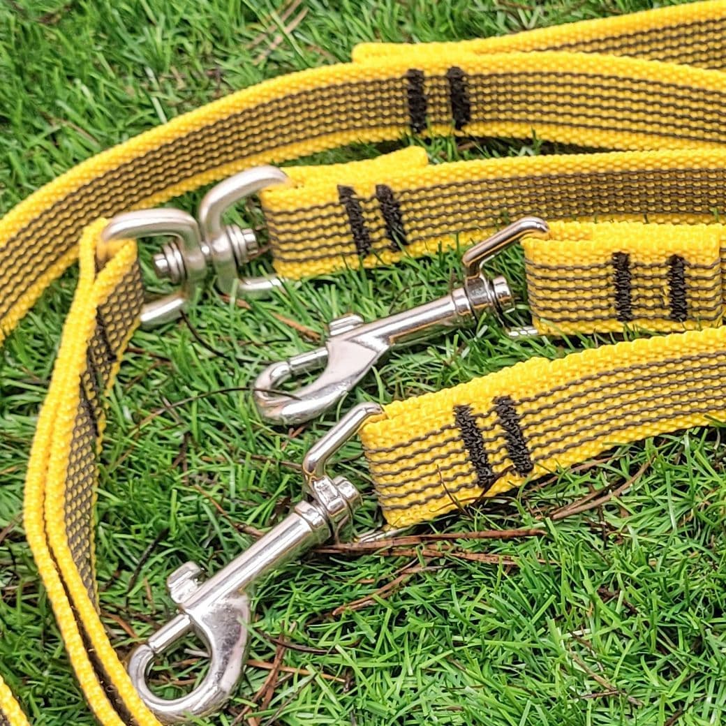 Yellow Double Supa Grip Lead (Grippy Webbing) (4)